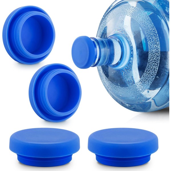 5 gallon cap för vattenkanna, spillbeständig silikon, återanvändbar cap Passar 55 mm flaskor-paket med 4