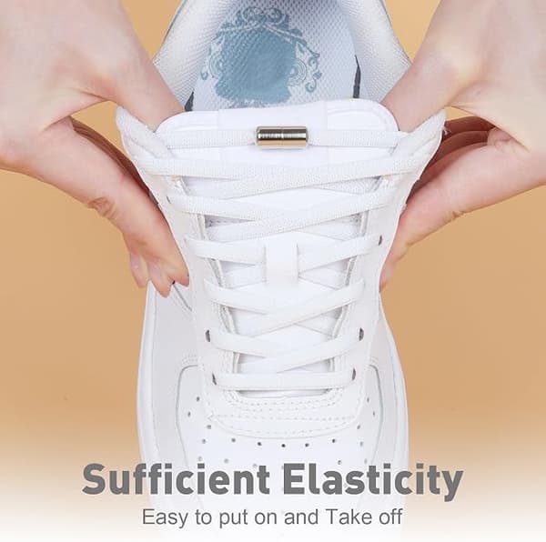 2 par elastiske snørebånd, snørebånd uden binding til voksne/børn, sneakers, løbesko