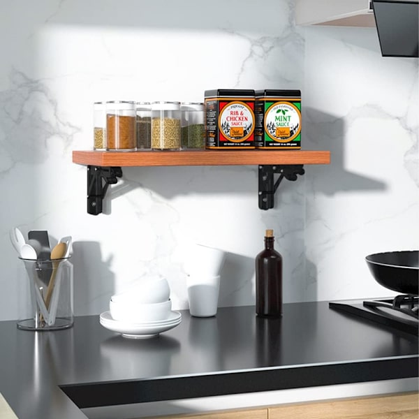 Fällbar konsol i rostfritt stål, fällbar konsol, kraftig hopfällbar konsol, (30 cm, 2 st)