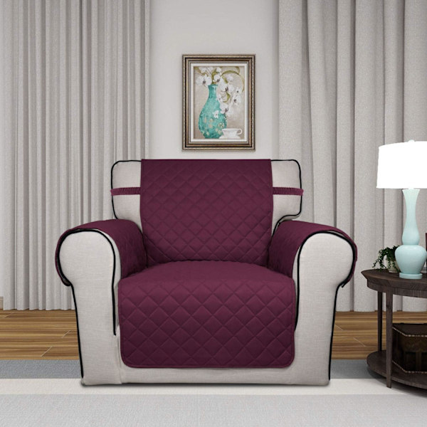 Vendbar Quiltet Sofabetræk, Vandresistent Slipcover Møbelbeskytter, Vaskbare Sofarem (Lilla)