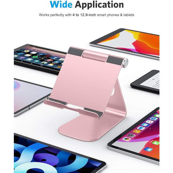 Säädettävä tablettiteline, tablettiteline pöydälle, hopea Rose gold