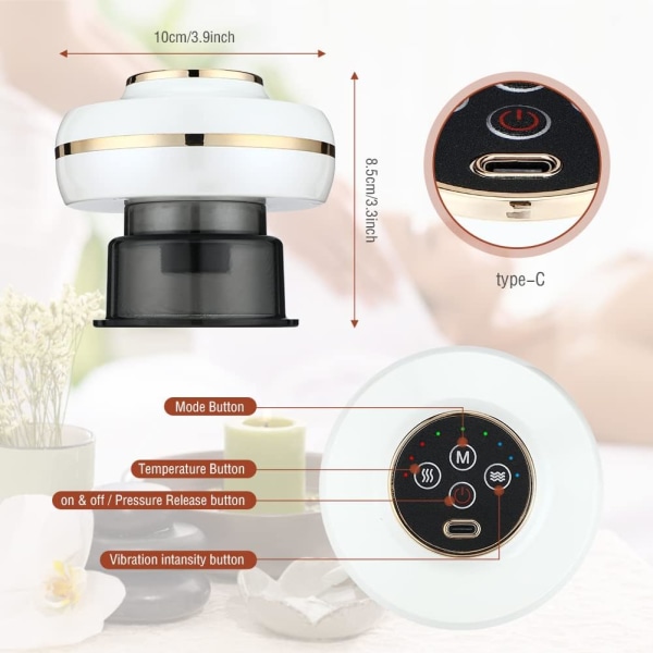 Elektrisk koppningsterapi-kit 5-i-1 vakuumkoppningsmassagemaskin smart koppningsenhet uppladdningsbart koppningsverktyg Gua Sha-verktyg