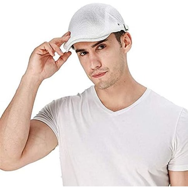 Mesh Golf Flat Caps Justerbar Duckbill Hat Andningsbar Gatsby Ivy Cap Körhatt Ostrukturerad Newsboy Beret Hat