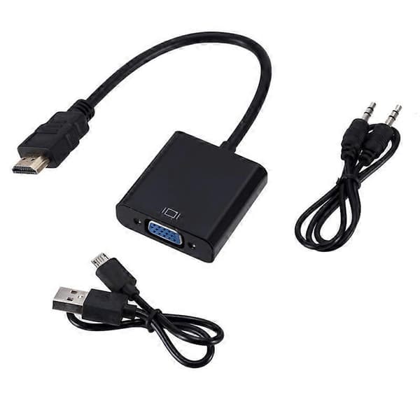 HDMI - VGA -sovitin äänellä + virtalähde HDMI - VGA HD -adapterikaapeli