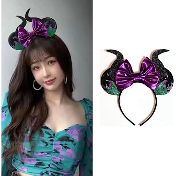 Maleficent-hiirenkorvat hiuspanta Halloween-asuun ja juhliin