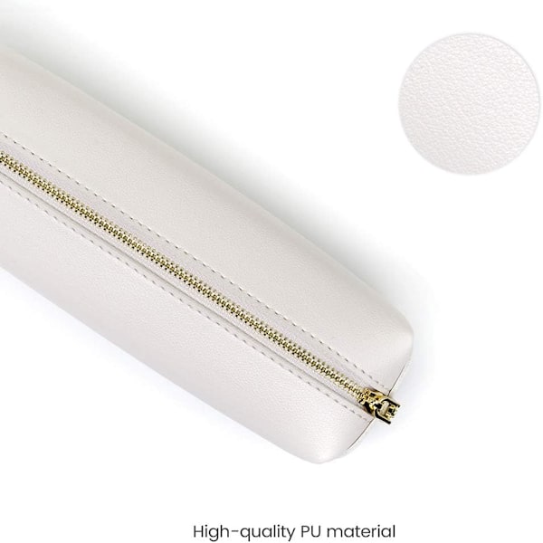 Kynäkotelo, kannettava paperitavarakassi, kosmetiikkajärjestäjälaukku cream-colored