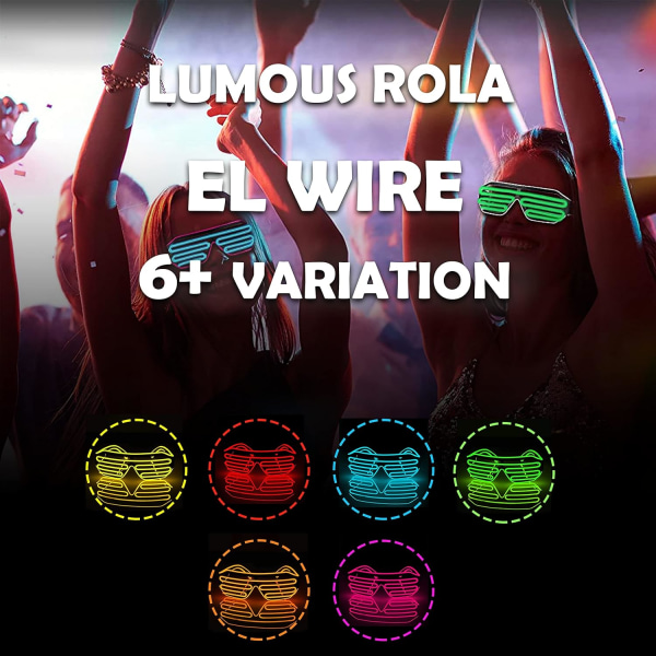 Glow In Dark Flashing Led Solbriller, Lysende Briller Til Fester, EDM, Halloween RB01(Hvit + Grønn)