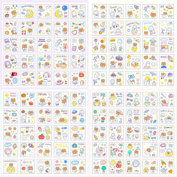 200 Ark Kawaii Stickers Kawaii Stickers Mini Søde Stickers Tegneserie Kawaii Sticker Æstetisk til DIY Scrapbooking Notesbog Kalendere