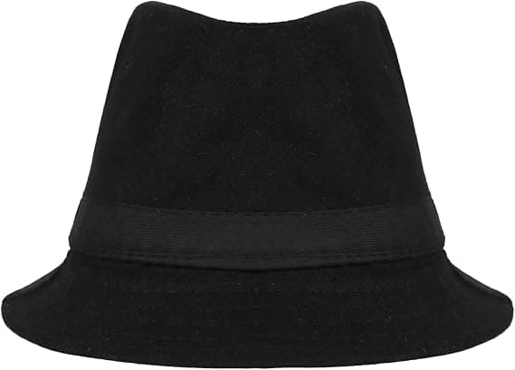 Hat, Panama Hat, Elegant Vinter Bowler Hat, Gentleman Jazz Hat, Varm Efterår Vinter Hat, til Rejsefest Udendørs, (Sort)