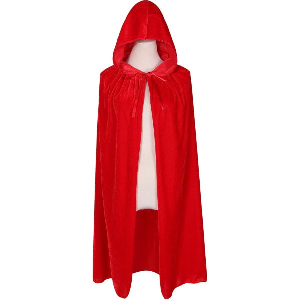 Barnehette med hette i fløyel Halloween Jul Fancy Cape for Kids (Rød)