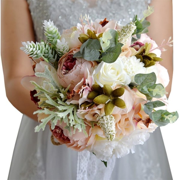 Bryllup Romantisk Buket Brud Brud Brud Buket Brudepige Buket Kunstig Blomst Valentinsdag Banket Fest Kirke