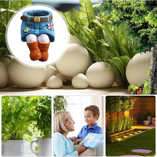Søde potter til indendørs planter, søde blomsterpotter, unik denimpotte til indendørs planter, dekorative bordpynt, håndværk, plantepotter til balkon, have