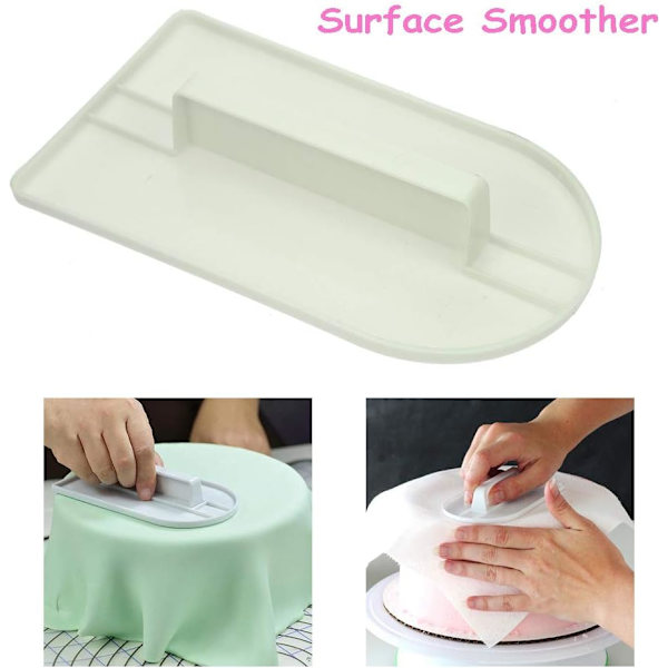 Fondant Kage Dekorationsværktøj med Justerbar Skraber Glasur Glattere Rullekage Trimmer Cutter Prægning Blomst Saks