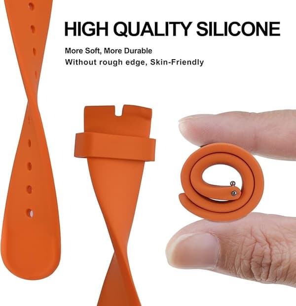 Urrem til ure, silikone quick release blød gummibånd udskiftning armbånd 18 mm, rustfrit stål spænde