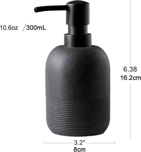 Sæbedispenser, håndsæbe lotiondispenser til badeværelsesbordplade, sæbedispenser til køkkenvask, sort
