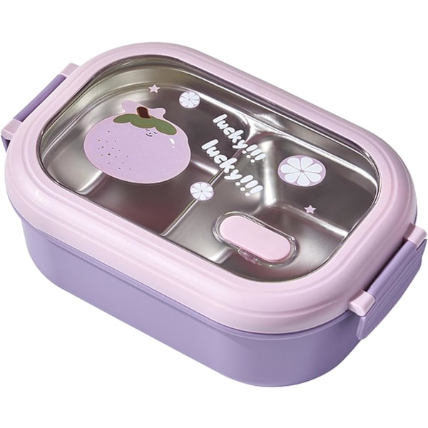 Bento Matboks, Robust Termisk Matboks i Rustfritt Stål, Sikker, Bærbar for Kontoret Purple