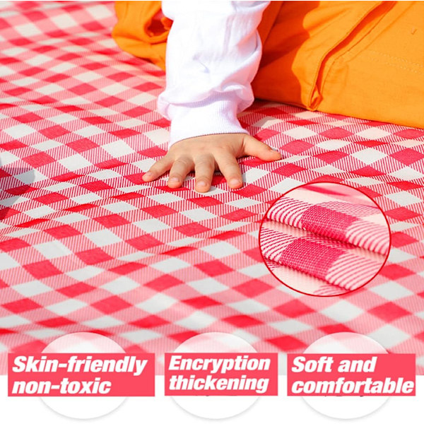 Utomhus picknickfilt, hopfällbar vattentät strand, strandcamping vandring familjekonsert bärbar strandfilt (röd)