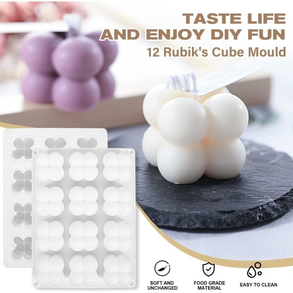 Multi-kubeform, silikonform for baking brownies  DIY-verktøy for mousse dessert gelé pudding (12 hulrom)