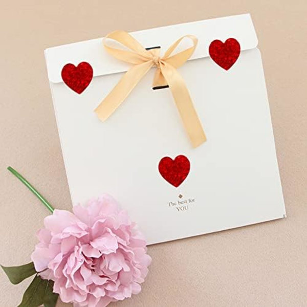 1 rull med 500 hjerteformede klistremerker, Valentinsdag hjerteklistremer for Thanksgiving Day bryllupshåndverk DIY konvolutter kort gaveesker