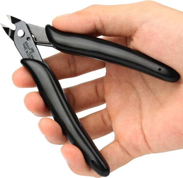 1 stk. Kabelbinder Flush Cutter Lille Wire Cutter 5 tommer Præcisions Wire Clippers Hobby Snips Side Afbidertang, sort