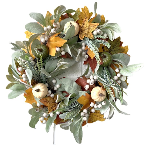 Høst Dørkranser Dekorasjoner for Hjem, 20 tommer Farmhouse Gresskar Krans for Hoveddør Utendørs Bord Midtstykke Thanksgiving Høstdekor