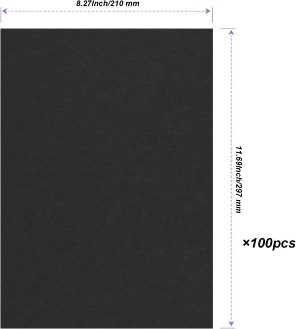 100 ark A4 230gsm sort karton, 21*29,7 cm tykt kunst håndværk printerpapir karton til scrapbog