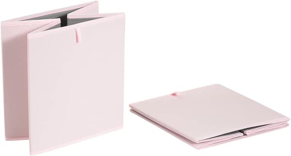 Tekstil oppbevaringskuber, sammenleggbare, sett med 6, peonrosa