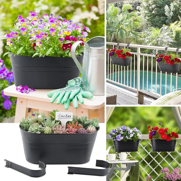 2 stk. hengende blomsterpotter i metall
