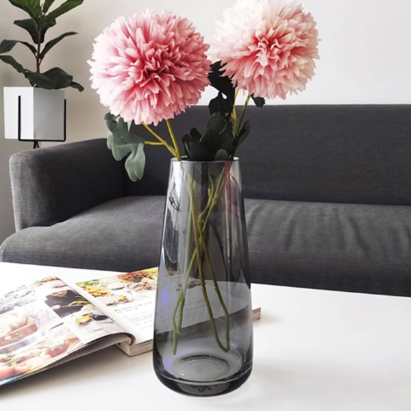 Blomstervas Modern Glas- Vaser för Blommor Grå Handgjorda Ins Modern Billig Stor Blomstervas för Tulpan Pampass Rosor Bröllopsdekor Hemcentrum