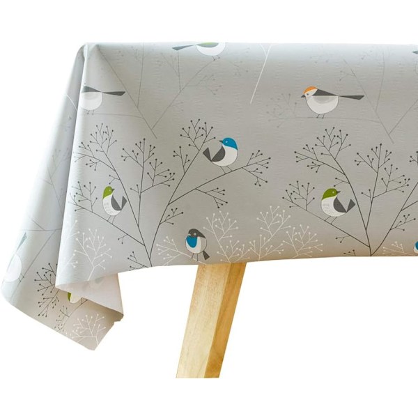 Dukduk avtorkbar PVC plast vattentät rektangulär bordsduksskydd för kök picknick inomhus utomhus (fåglar, 137x185 cm)