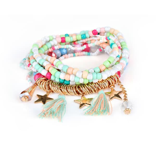 3 Sæt Perle Mala Wrap Armbånd til Kvinder Piger Boheme Multilayer Stabelbare Armbånd