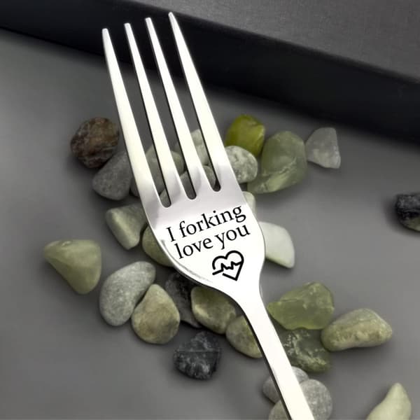 Forking Love You Morsom Gravert Gaffel i Rustfritt Stål