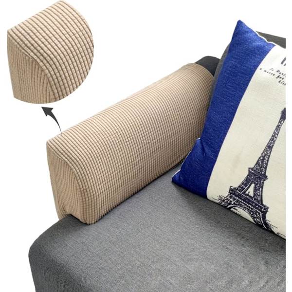 4 stk Armlenestoltrekk Vanntett Armlenstoltrekk Stretch Polyester Sofa Armlenestoltrekk Spandex Sofa Slipcover for Stue Recliner Sofa (Sand)