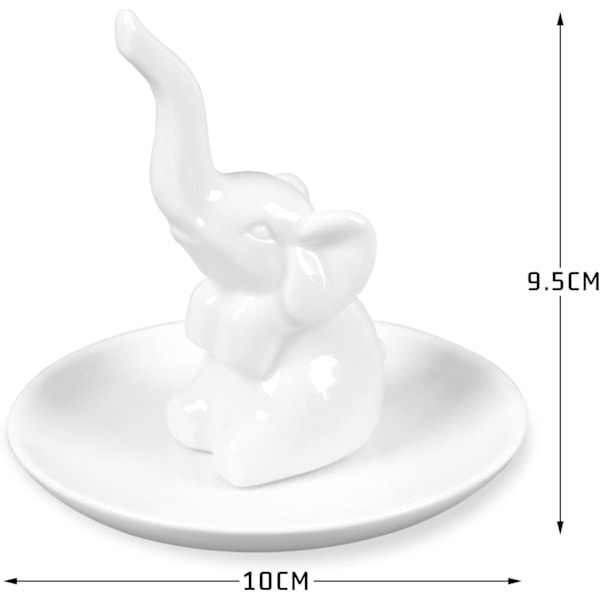 1 x Elefant Ringholder Keramisk Tredimensjonal Smykkebrett