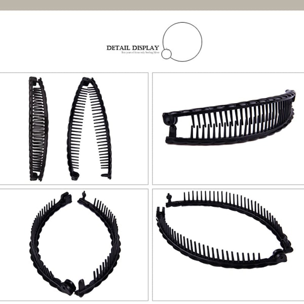 4st Bananhårklämmor Vintage Clincher Combs Verktyg för tjockt lockigt hår Accessoarer Fishtail Hårklämmor Kammar