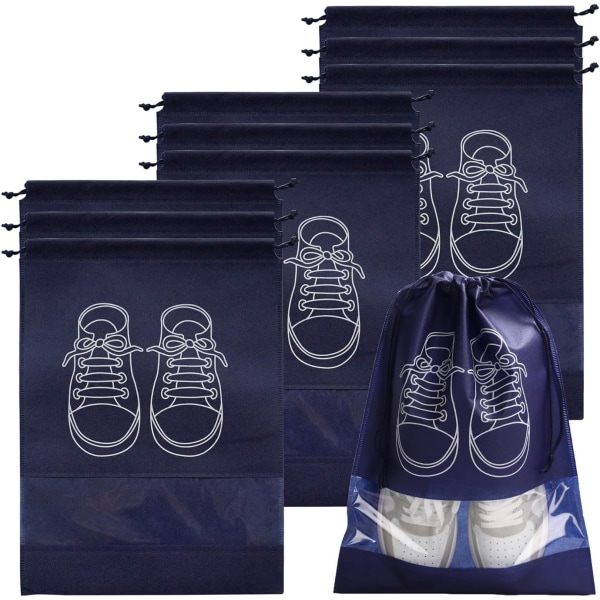 Rejseskotaske, vandtæt og støvtæt fleeceskotaskesæt, med klart vindue og snøre (32*44 cm) -10 STK-Marineblå