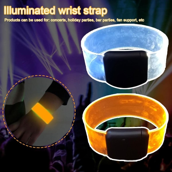 Ljusstarkt armband LED justerbart löpararmband armband konsert glödlampa bar dekor klubb glödande dansfest upp (1 st) Yellow