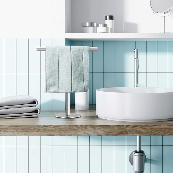 Badehåndklædeholder Stående, SUS304 Rustfrit Stål Børstet Finish T-Form Håndklædestang Stativ