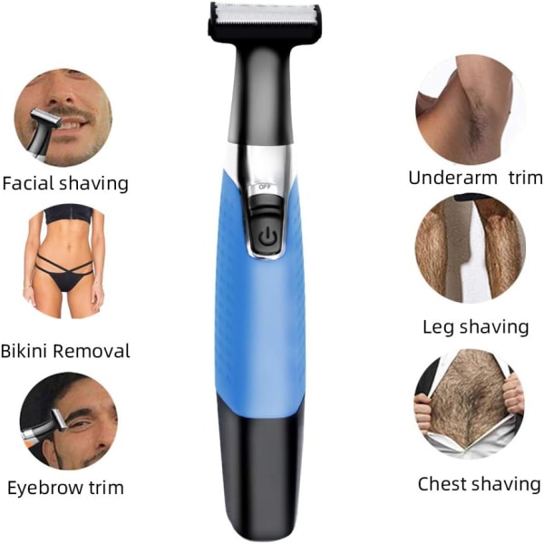 Sähköinen partatrimmeri, tarkkuusparranajokone hybridi-kasvoleikkuri USB ladattava hoitosarja miesten naisten parranajokone