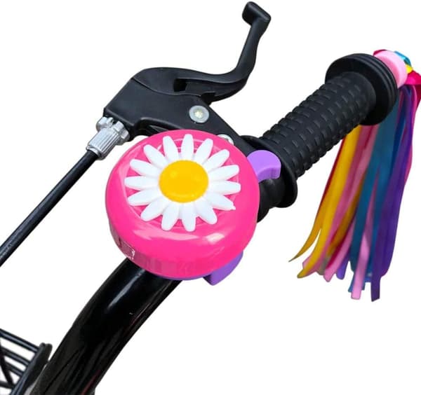 1-pack Cykelklocka för Barn och 2-pack Cykelband för Barncykeltillbehör (Rosa & Grön)