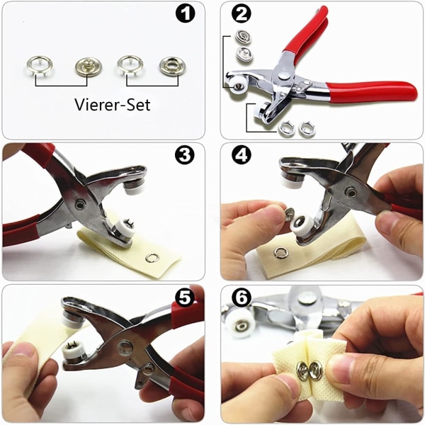 150 Sets Snap Fastener Pliers, Five-Claw Buckle Hand Press Pliers, DIY Metal Snap Strap Fastening Pliers Kit, for Sewing Garment Leather Craft