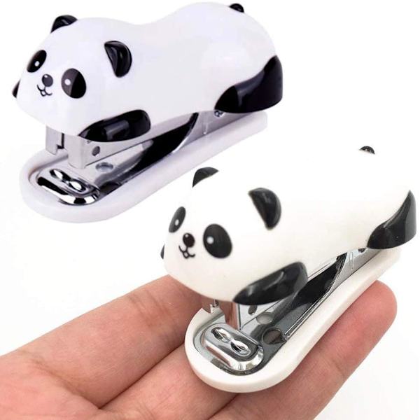 Mini söt panda skrivbordsstapler häftklamrar för kontor skola hem eller resor