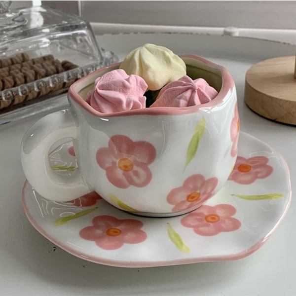 Kaffekoppsett med underkopp Muggegaver til kvinner Bursdag Keramikkkopp 250 ml Kaffekopp med underkopp Bursdagsgave til kvinner color 3