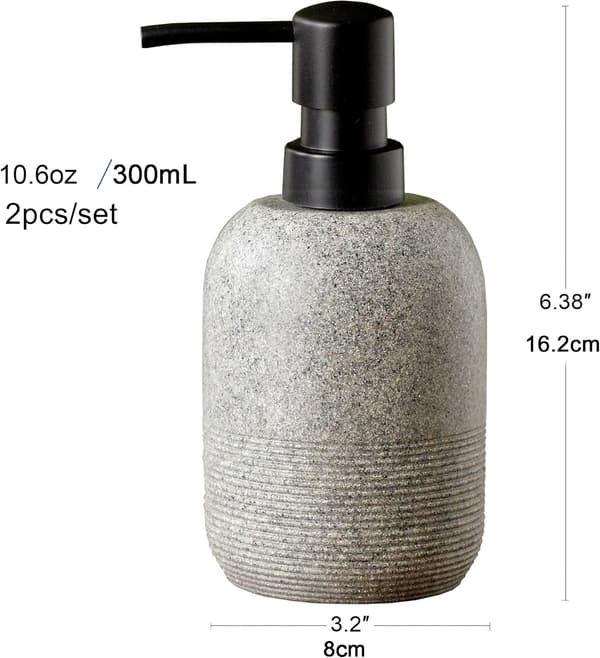 2 stk./sett såpedispenser, håndsåpe lotion dispenser for bad, for elegant baderomsdekor, såpedispenser (grå)