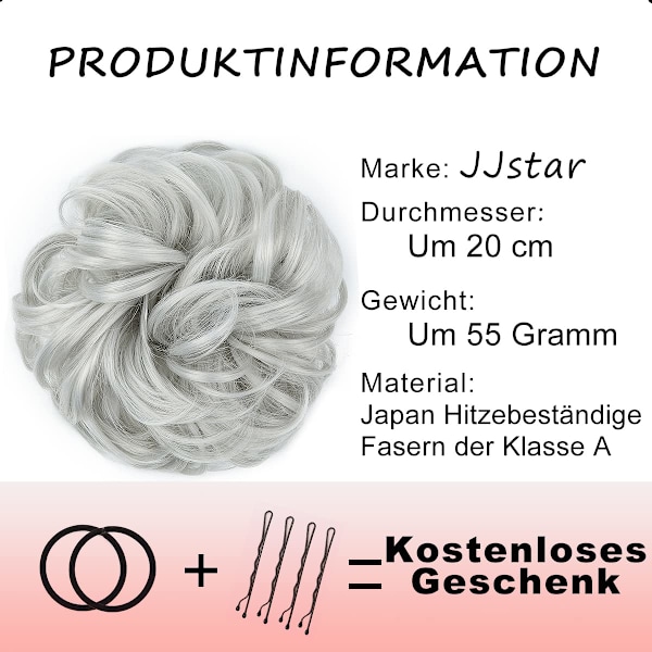 Peruk med elastiskt band, bulle peruk, lockig bulle, 1 st As shown in the picture