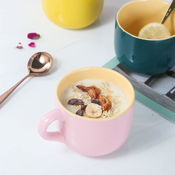 Stora muggar med handtag, kaffekopp, stor keramisk tekopp