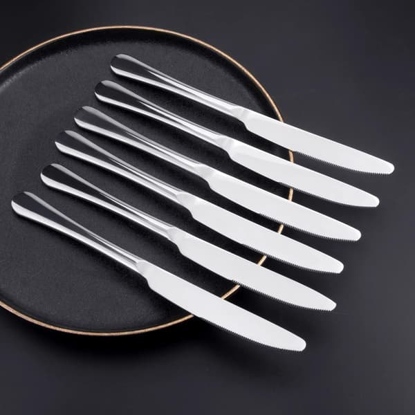 6 st Bordsknivar, Rostfria Middagsknivar, Rostfria Bordsknivar, Bordsbestickset, 23 CM