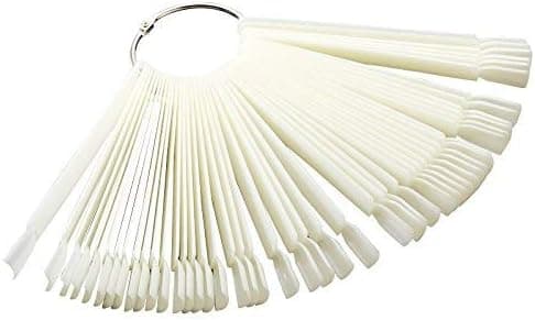 Neglekunst Tips Farge Pop Pinner Display Vifte Praksis Starter Ring Hvit