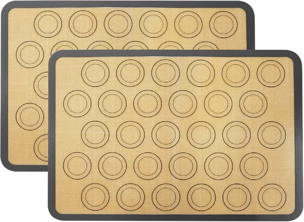 Silikone Macaron Bageunderlag, 42×29,5 cm Non-stick Bageunderlag, 2 STK Tykke Silikone Bageunderlag, til Macarons/Kage/Brødbagning