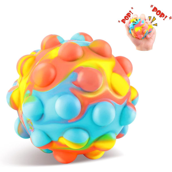 Stress Relief Balls Fidget Toys, Stretch Push Pop Toys Rainbow Squeeze Balls, Anxiety Arthritis Hand Exercises for Adult Kids (Colorful)